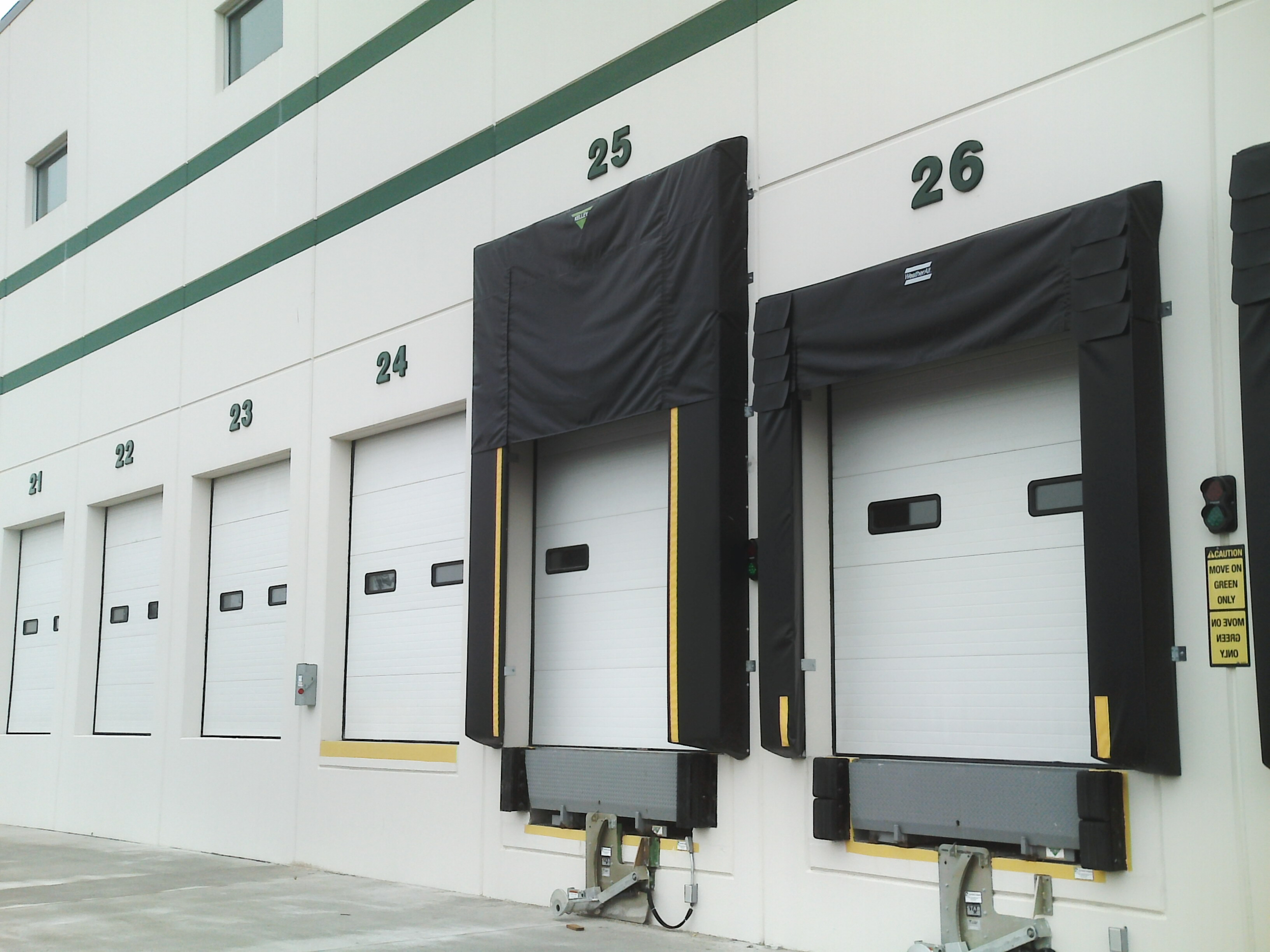 Which type of door is often used as a loading dock door