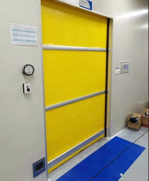Yellow Color Roller Fast Rolling Automatic Aluminium Door Shutter Operated High Speed PVC Door